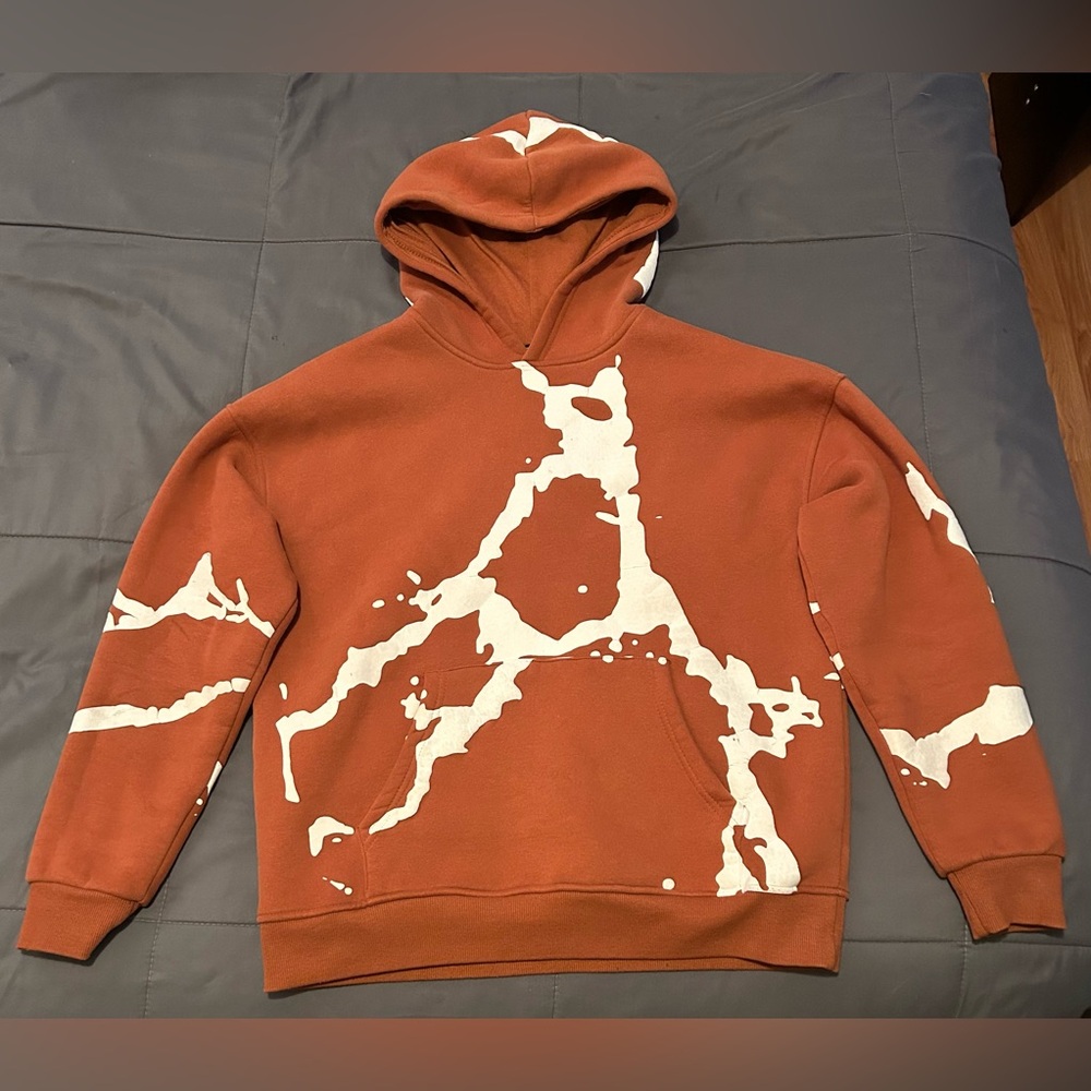 Fashion Nova Brown Hoodie with White Patterns